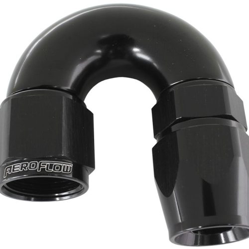 180 DEG -10AN FULL FLOW TEFLONHOSE END BLACK 1 PIECE FULLFLO