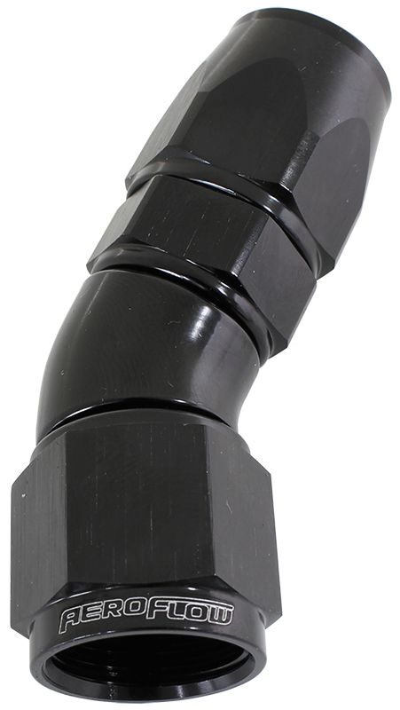 30 DEG -3AN FULL FLOW TEFLON HOSE END BLACK 1 PIECE FULLFLO