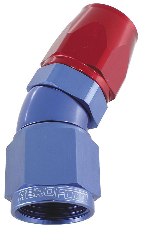 30 DEG -3AN FULL FLOW TEFLON HOSE END BLUE 1 PIECE FULLFLOW