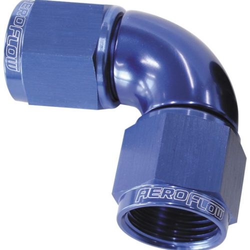 -6AN 90 DEG SWIVEL COUPLER BLUE BILLET FULL FLOW 1 PIECE