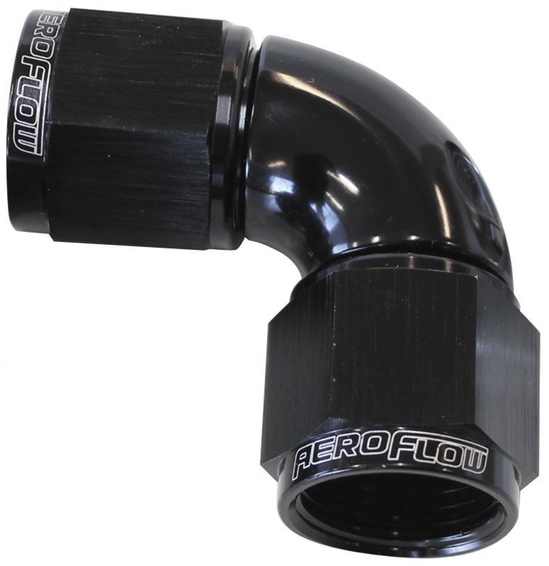 -8AN 90 DEG SWIVEL COUPLER BLACK BILLET FULL FLOW 1 PIECE