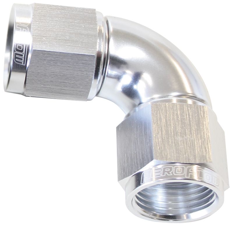 -16AN 90 DEG SWIVEL COUPLER SILVER BILLET FULL FLOW 1 PIEC