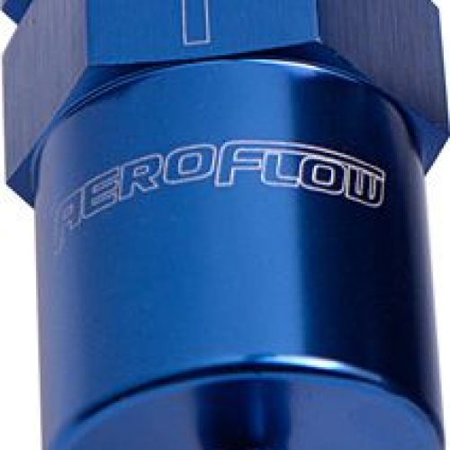 BILLET FUEL FILTER 5/16″ BARB BLUE 30 MICRON BRONZE FILTER