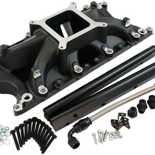 SBF EFI AIR GAP INTAKE MANIFOLSINGLE PLANE WINDSOR BLACK