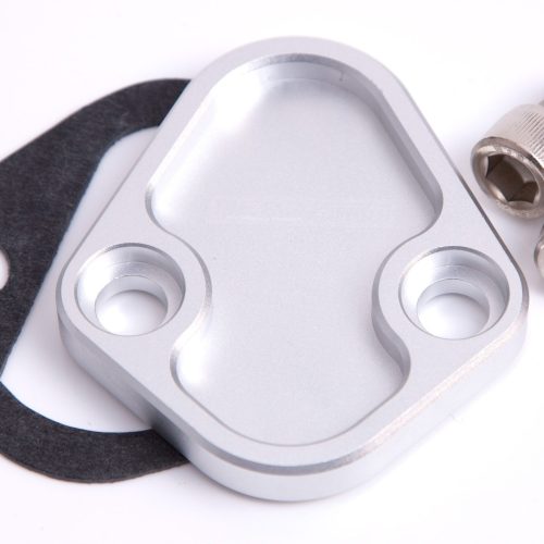 BILLET FUEL PUMP BLOCK OFF    SILVER CHRY BBC SBF BBF