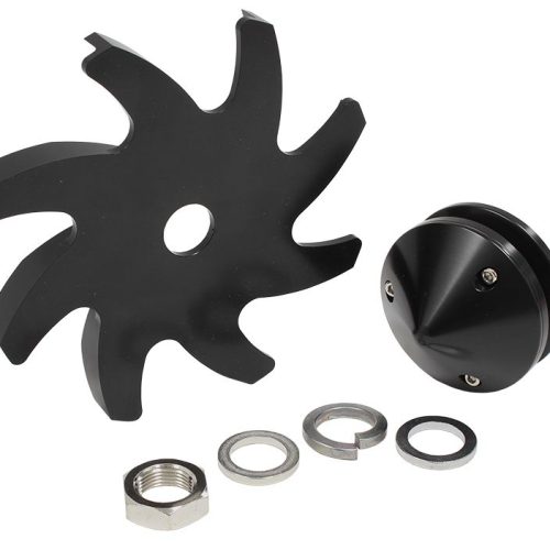 BILLET ALTERNATOR PULLEY & FANWITH NOSE COVER, BLACK
