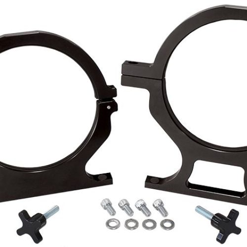 NOS BOTTLE BILLET BRACKETS    PAIR BLACK NITROUS 10LB & 15LB