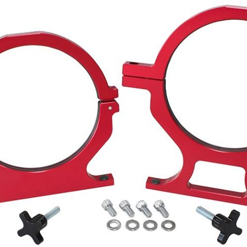 NOS BOTTLE BILLET BRACKETS    *PAIR* RED NITROUS