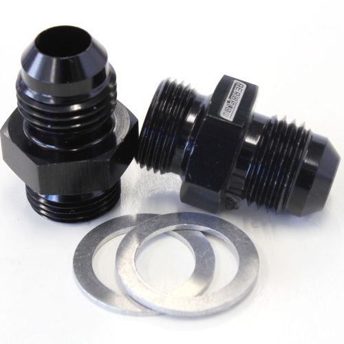 BG / DEMON INLET FITTING -6AN BLACK 9/16″ X 24 TO -6AN SHORT