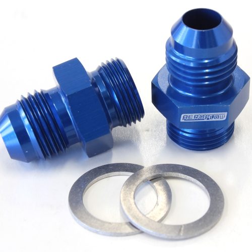 BG / DEMON INLET FITTING -6AN BLUE 9/16″ X 24 TO -6AN SHORT