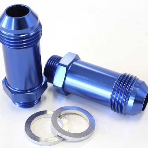 BG / DEMON INLET TITTING -8AN BLUE 9/16″ 45MM LONG TO -8AN