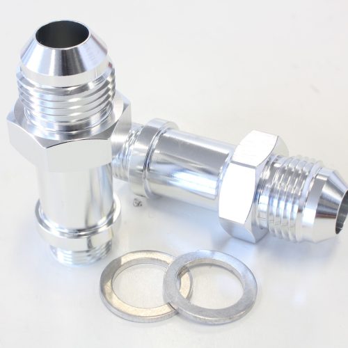 BG / DEMON INLET FITTING -8AN SILVER 9/16″ 45MM LONG TO -8AN