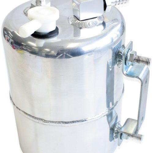 BRAKE VAC TANK POLISHED ALLOY 3/8″ BARB FITTINGS BRACKET INC