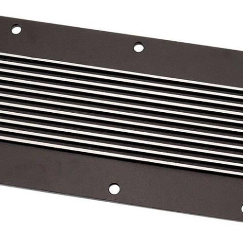 GM LS1 FINNED VALLEY PLATE COVER BLACK CAST ALLOY LS