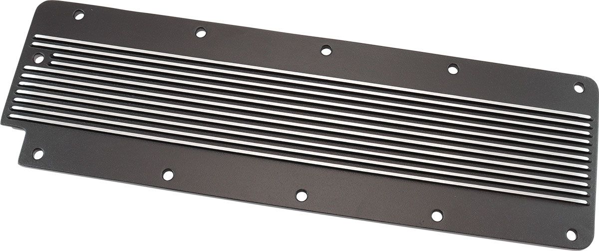 GM LS2 FINNED VALLEY PLATE COVER BLACK CAST ALLOY LS3