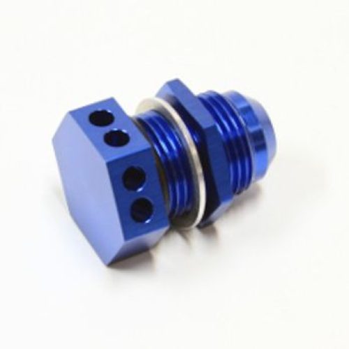BOLT IN -12AN BREATHER CAST ORFABRICATED COVERS BLUE
