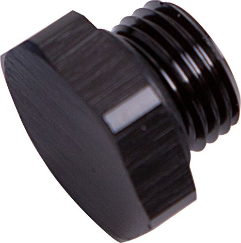 ORB HEX PORT PLUG -8AN BLACK FINISH