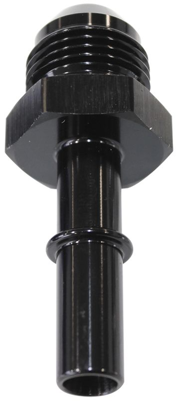 EFI FUEL FITTING -6 PUSH IN TO 3/8 MALE HARD TUBE Black