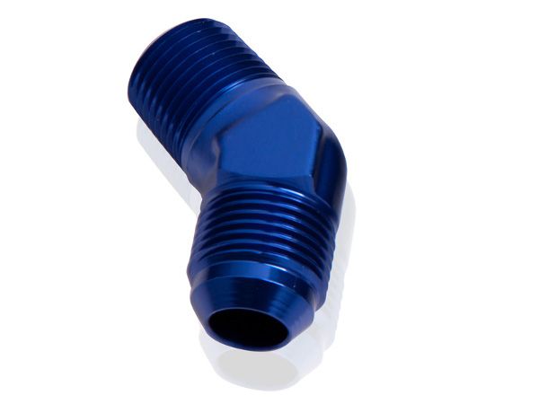 MALE 45 DEG 1/2" NPT TO -12AN BLUE MALE NPT TO AN 45 DEG