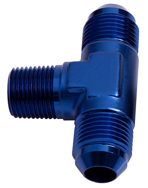 <strong>Tee with NPT On Side 1/8" to -3AN</strong> Blue Finish
