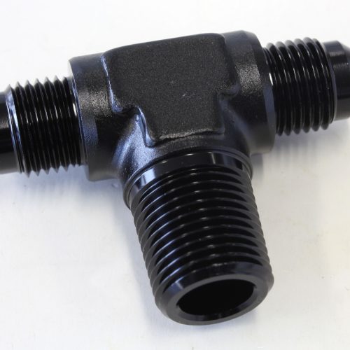 TEE -6AN WITH 3/8″ NPT ON SIDEBLACK AN TEE WITH NPT ON SIDE