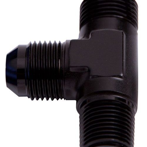 TEE -8AN WITH 3/8″ NPT ON RUN BLACK AN TEE WITH NPT ON RUN