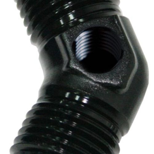 Male -6 45 Deg Union With 1/8″port Black