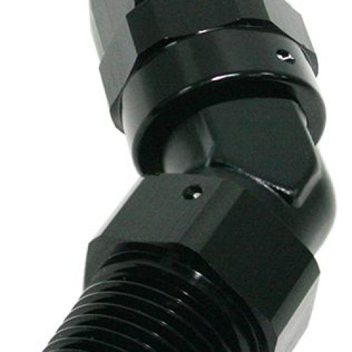 Male 1/4 NPT 45 Deg to -6 Hose Black