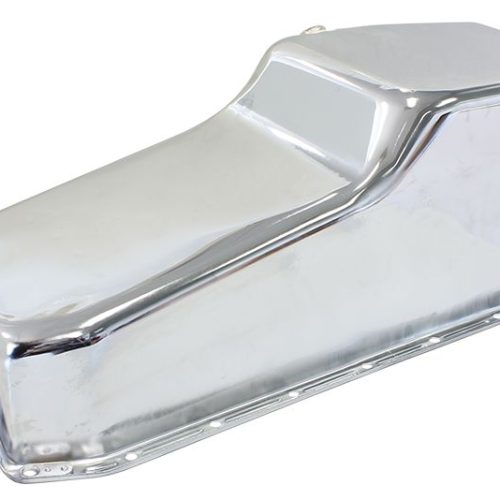 STEEL STOCK OIL PAN SBC CHROM LH/SIDE DIPSTICK REAR SUMP