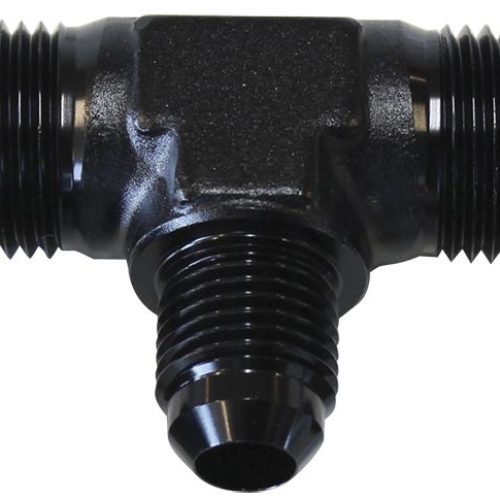 MALE FLARE TEE -6AN with -4AN ON THE SIDE BLACK