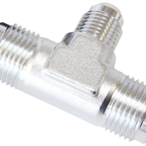 MALE FLARE TEE -8AN with -6AN ON THE SIDE SILVER