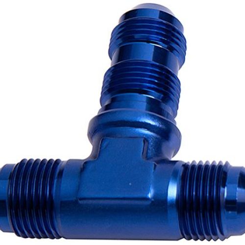 Bulkhead AN Tee -8AN Blue Finish. Bulkhead Nuts Sold Separately