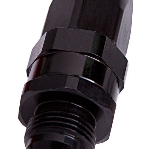 MALE -12AN TO -12AN HOSE END  BLACK STRAIGHT MALE TO MALE