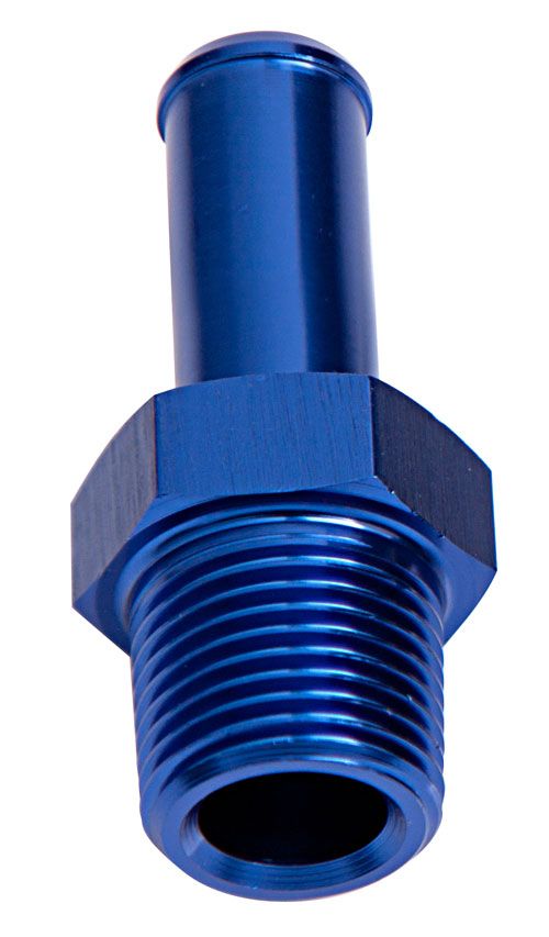 MALE 1/2" NPT TO 3/8" BARB BLUE STRAIGHT MALE TO MALE