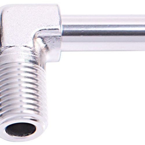 90 DEG 1/4″ NPT TO 3/8″ BARB  SILVER 90 DEG MALE TO MALE