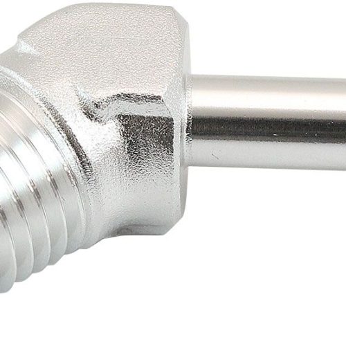 MALE 1/4″ NPT TO 1/4″ BARB    SILVER 45 DEGREE MALE TO MALE
