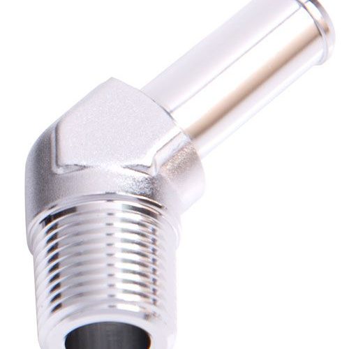 45 DEG 1/8″ NPT TO 1/4″ BARB  SILVER 45 DEG MALE TO MALE