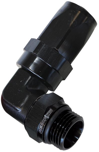 90 DEG -16 ORB TO -12AN HOSE BLACK SWIVEL