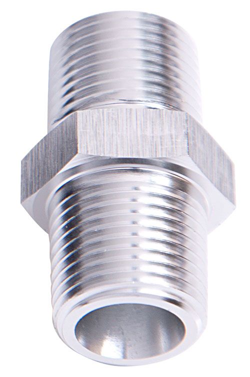 MALE COUPLER 1/2" NPT SILVER MALE TO MALE