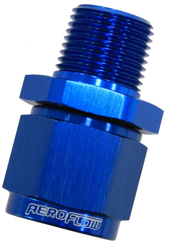 1/2" NPT TO -8AN FEMALE NUT BLUE STRAIGHT SWIVEL NUT