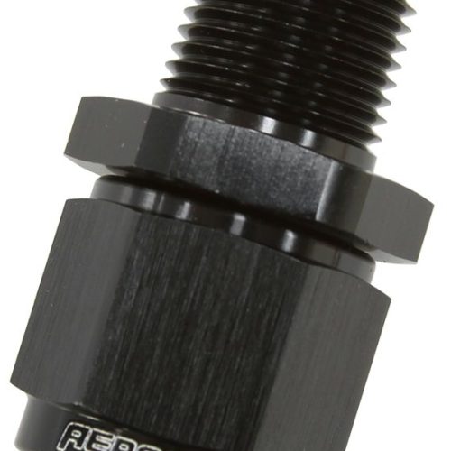 3/8″ NPT TO -10AN FEMALE NUT  BLACK STRAIGHT SWIVEL NUT