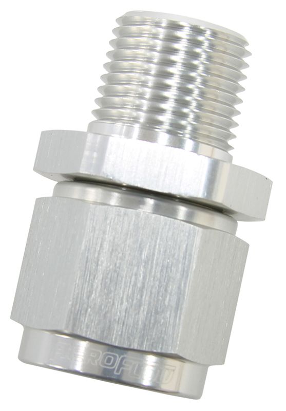 1/2" NPT TO -12AN FEMALE NUT SILVER STRAIGHT SWIVEL NUT