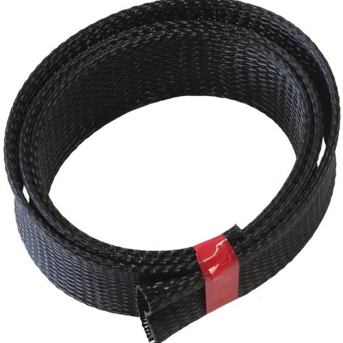 1-1/2″ 7.6M HEAT FLEX BRAID   BLACK TIGHT WEAVE HIGH COVERAG
