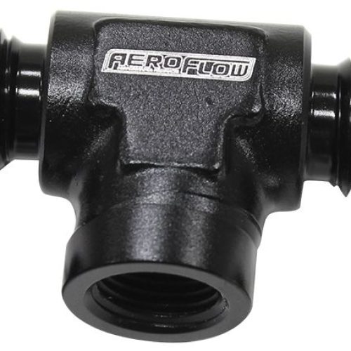 -4AN MALE TEE WITH 1/8 ON SIDEBLACK FEMALE 1/8″ NPT ON SIDE