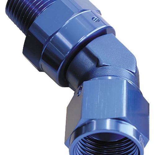 45° 3/8″ NPT Swivel to -8AN Female AN FlareAdapter Blue Finish