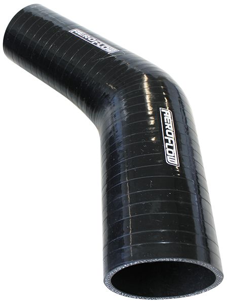 Silicone Hose Reducer 45 Deg; Black I.D 4.00-3.50" 102-89mm,