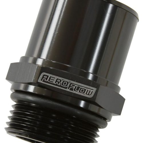 -16ORB TO 1-3/8″ / 35mm BARB  BLACK 55MM L BREATHER ADAPTER