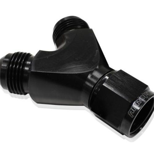 Y PIECE -8 SWIVEL NUT 2X -6AN BLACK