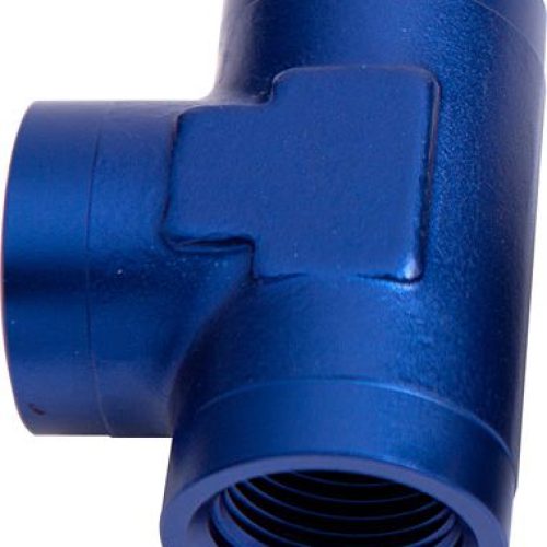 FEMALE TEE -12 ORB BLUE 3X -12 ORB PORTS