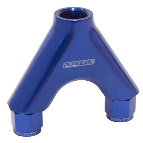 BILLET Y-PIECE 2X -8AN FEMALE TO 1X -10ORB BLUE